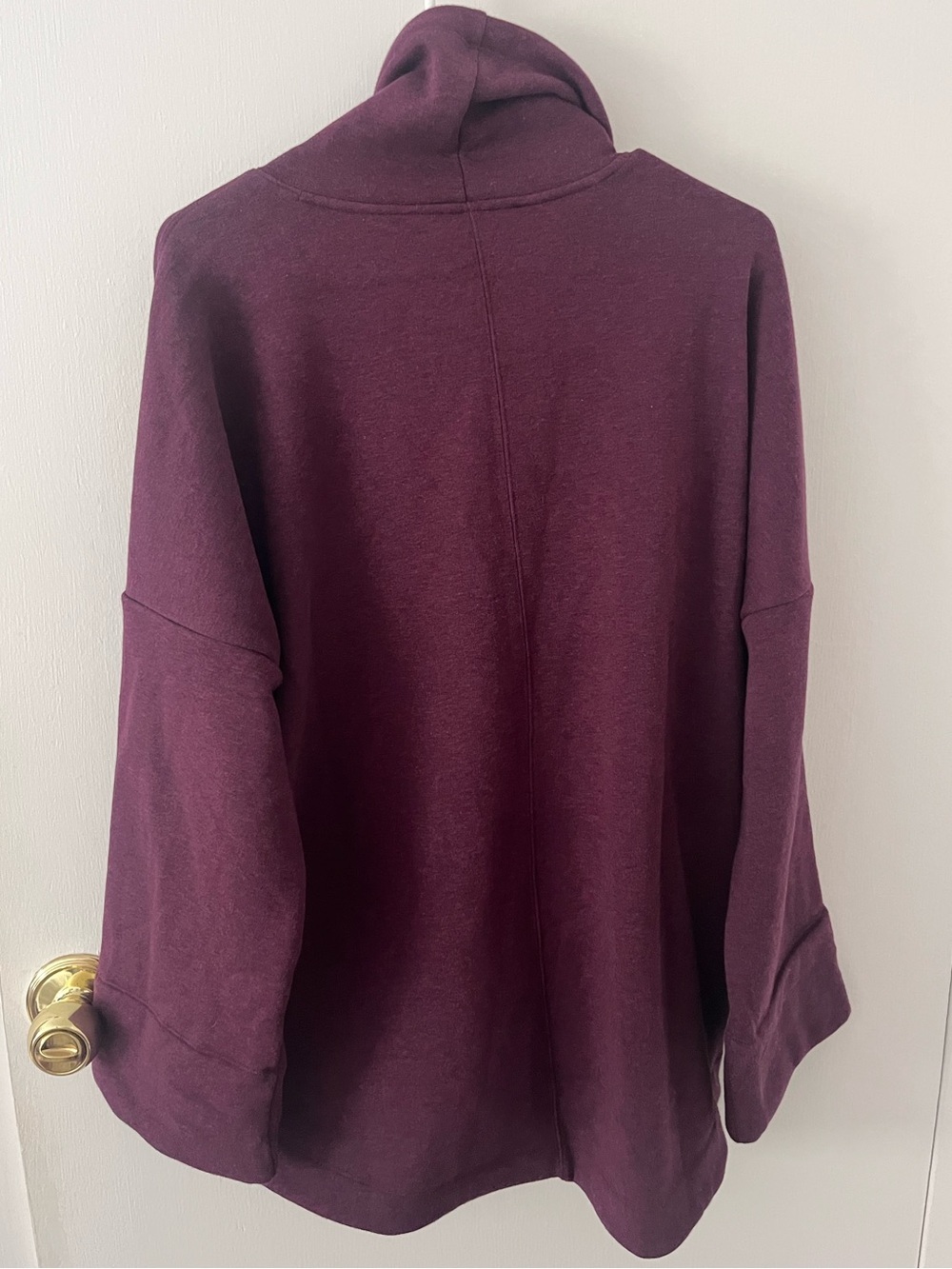 Athleta Cozy Karma Funnel Neck Sweatshirt Oversized Spiced Cabernet Burgundy M - Picture 8 of 10